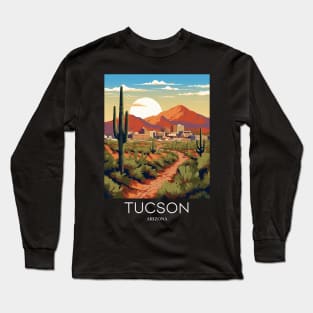 A Pop Art Travel Print of Tucson - Arizona - US Long Sleeve T-Shirt